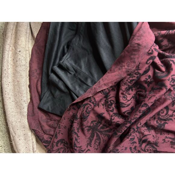 Rabbit Rabbit Rabbit Raised Velvet Dress Maroon Black Whimsygoth Fairy Witchy 8 - Picture 5 of 11